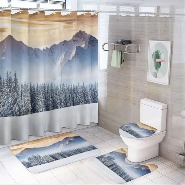 Land Pines on a shower curtain