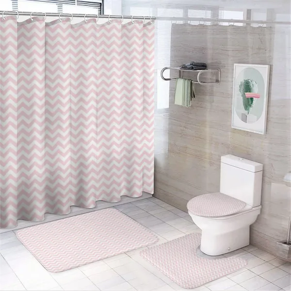 Old Fashioned Zig Zags on a shower curtain