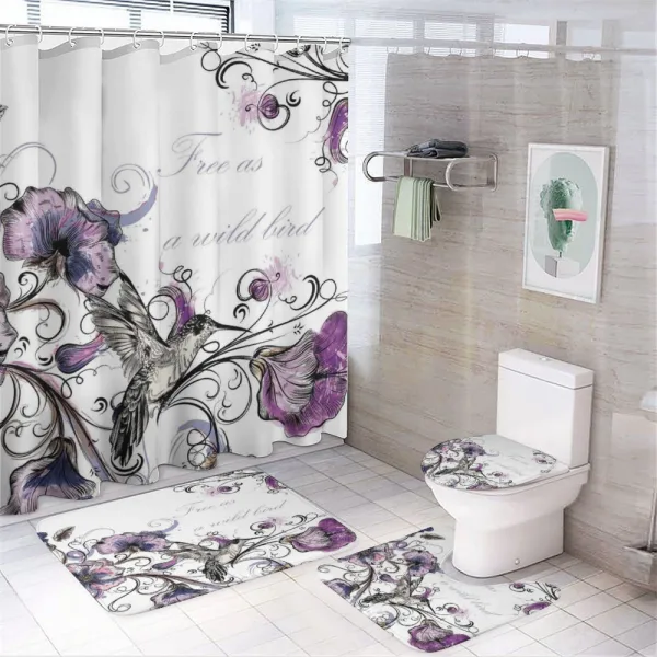 Ornate Flowers Leaves on a shower curtain
