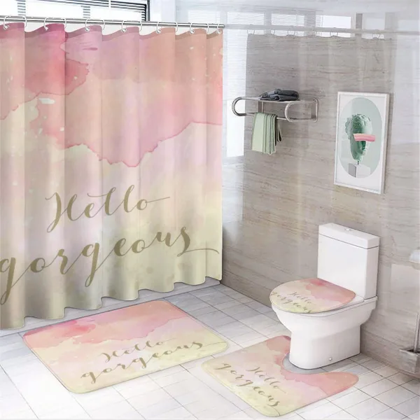 Pink Watercolor on a shower curtain