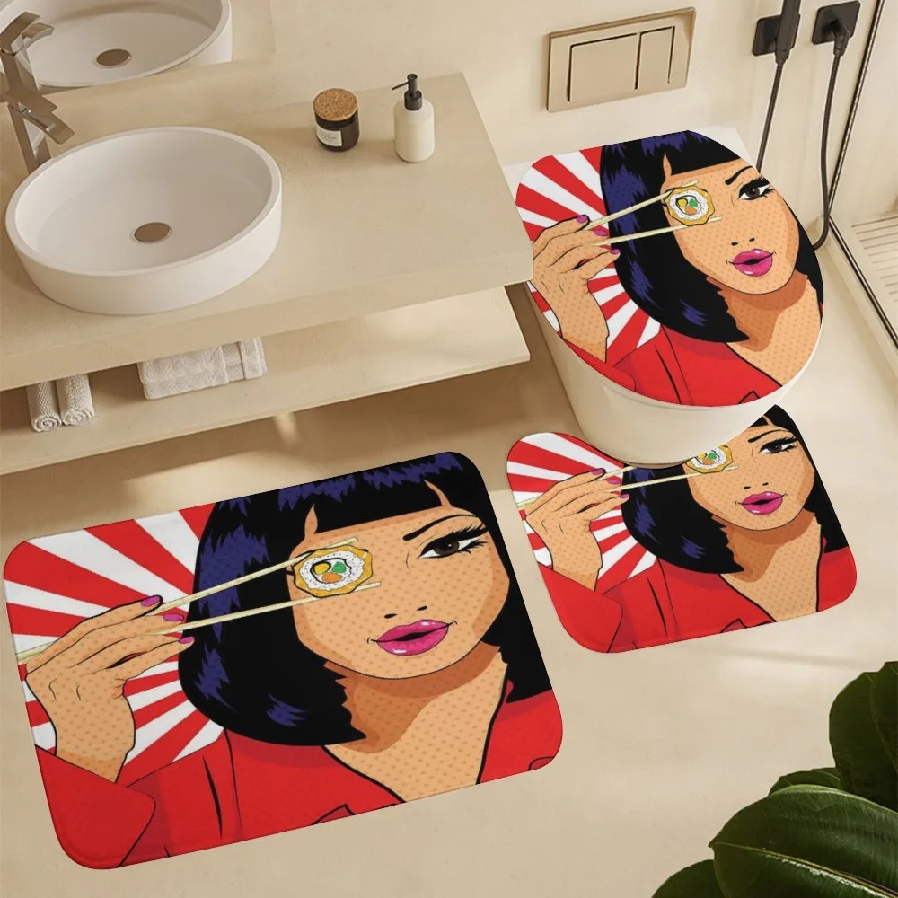 Pop Art Style Girl with Sushi — Detail 5