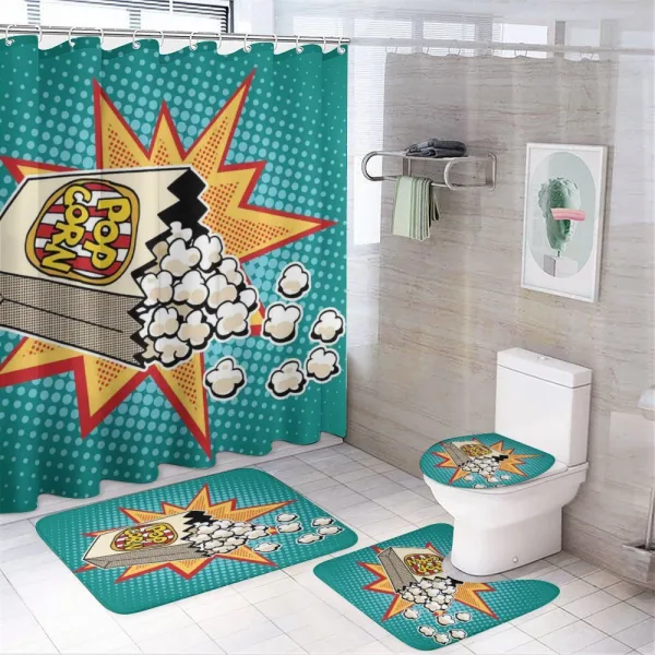 Retro Popcorn on a shower curtain