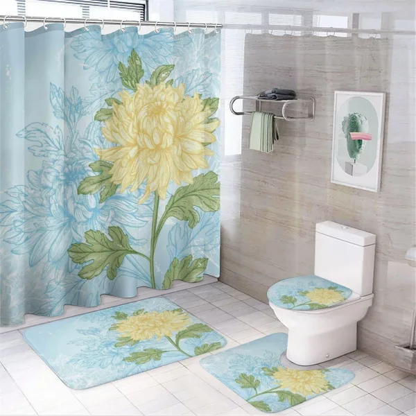 Romantic Chrysanthemum on a shower curtain