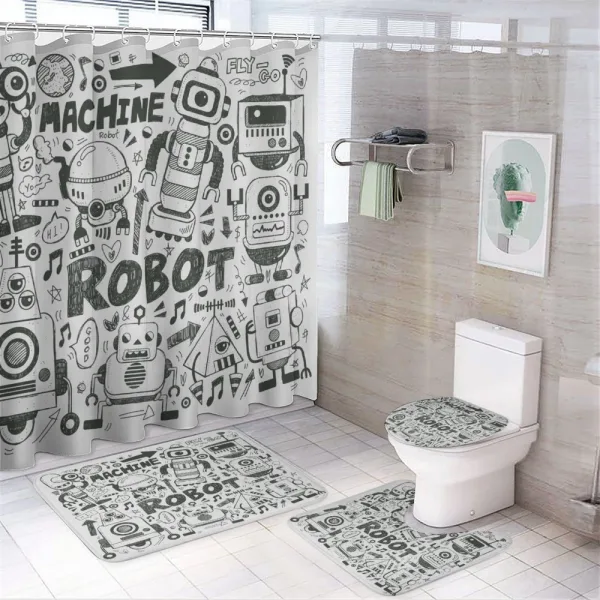 Space Geek Theme Sci Fi on a shower curtain