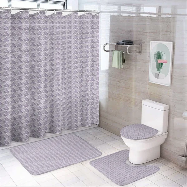 Triangles Diagonal Strips on a shower curtain
