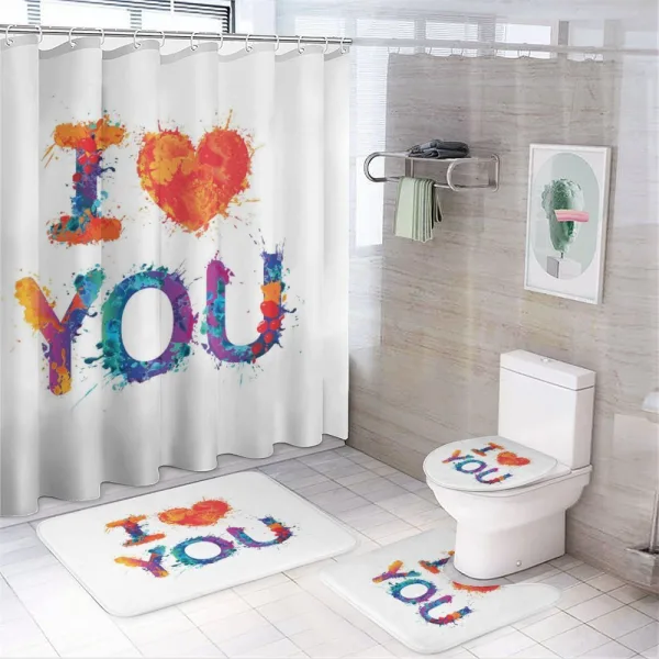 Watercolor Phrase on a shower curtain
