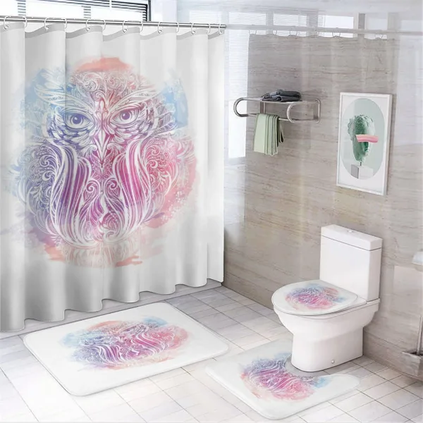Woodland Bird Design on a shower curtain