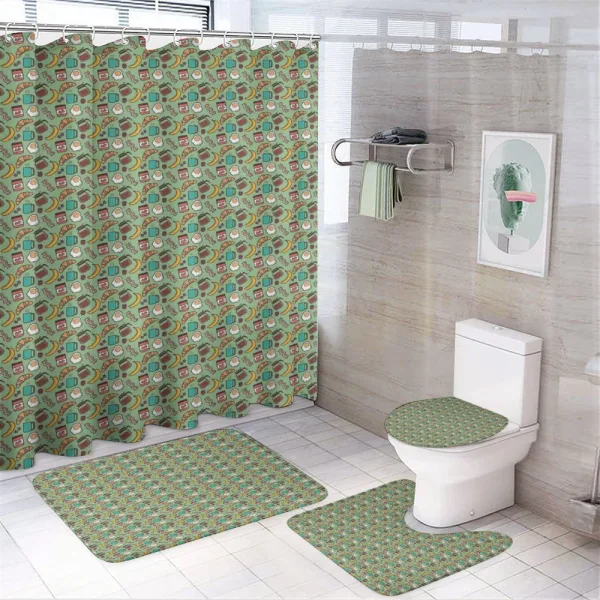 American Breakfast Menu on a shower curtain