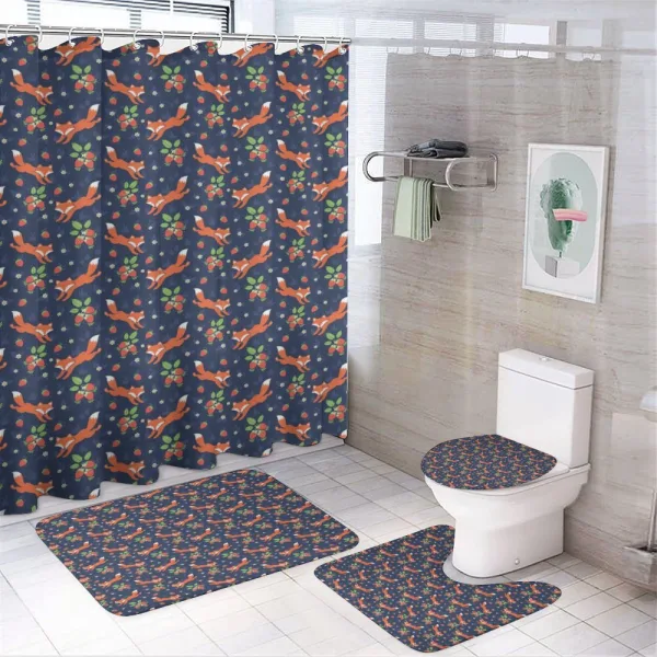 Animal and Strawberries on a shower curtain