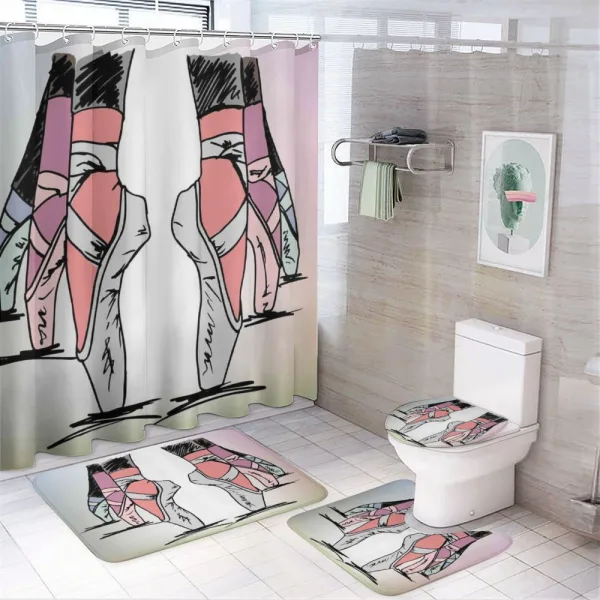 Ballerina Feet Sketch Art on a shower curtain