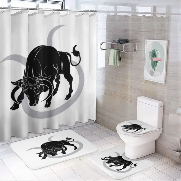 Black Ox and Sign on a shower curtain