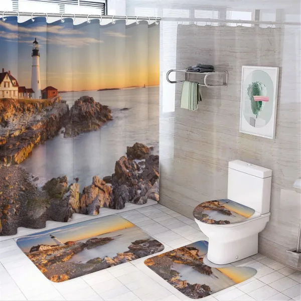 Cape Elizabeth on a shower curtain