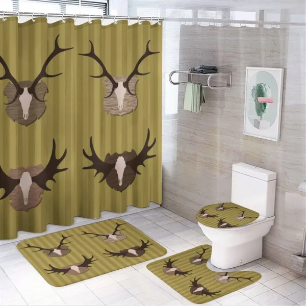 Deer Mous Horns Trophy on a shower curtain