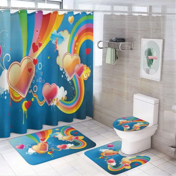 Funky Hearts on a shower curtain