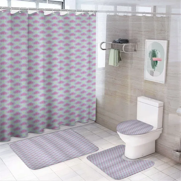 Grunge Colorful Clouds on a shower curtain
