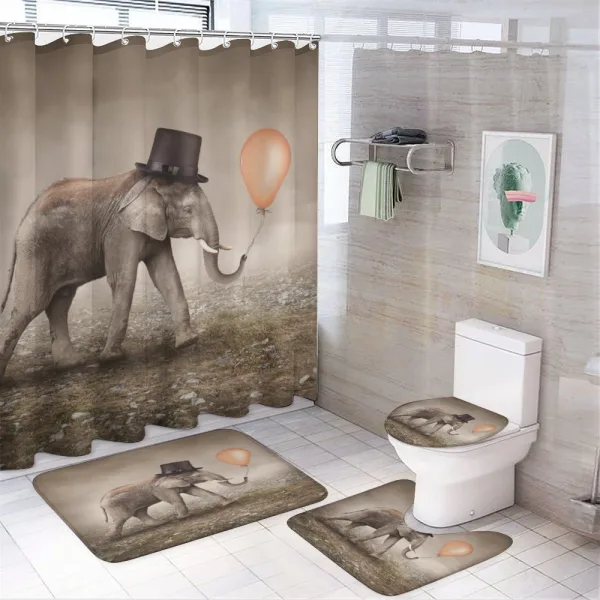 Illusionist Elephant on a shower curtain