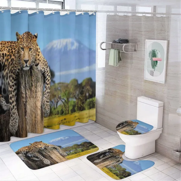 Leopard on a Tree on a shower curtain