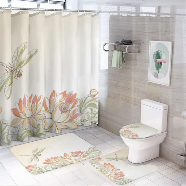 Lotus Flower Field on a shower curtain