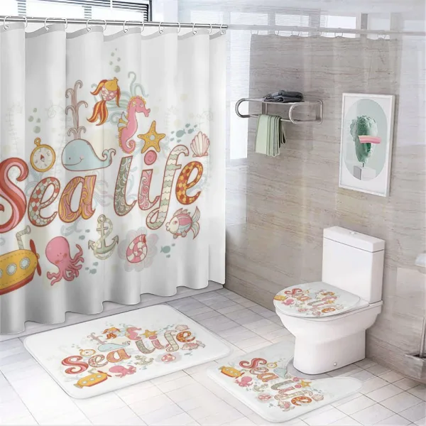 Marine Life Theme on a shower curtain