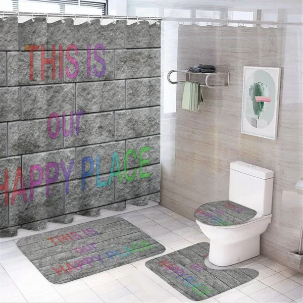 Motivation Saying Bricks on a shower curtain