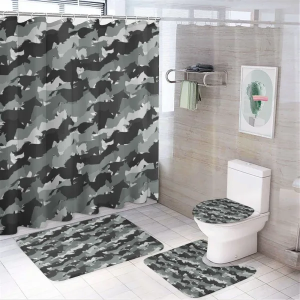 Mustang Herd Animals on a shower curtain
