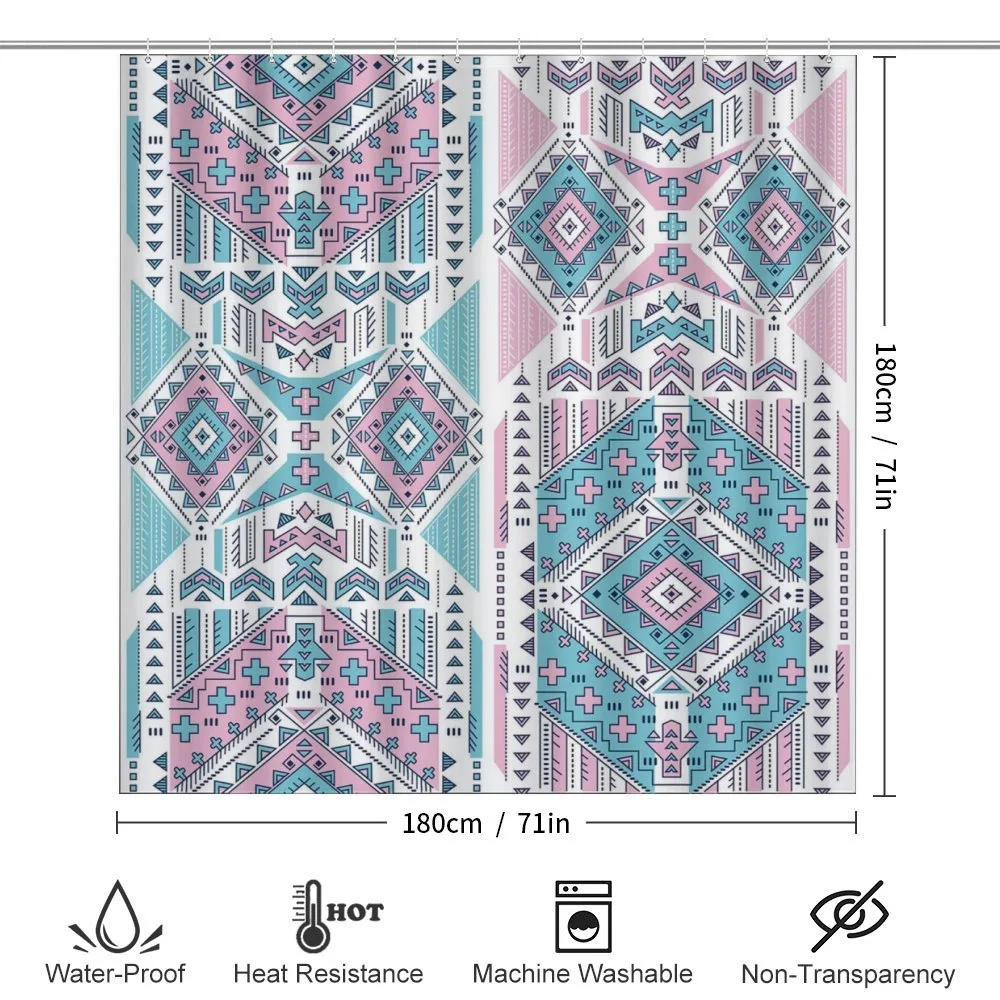Pink Teal Aztec — Detail 2
