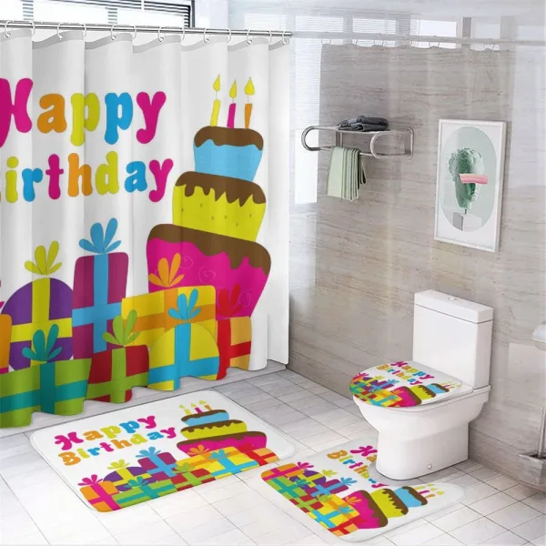 Presents Yummy Cake on a shower curtain