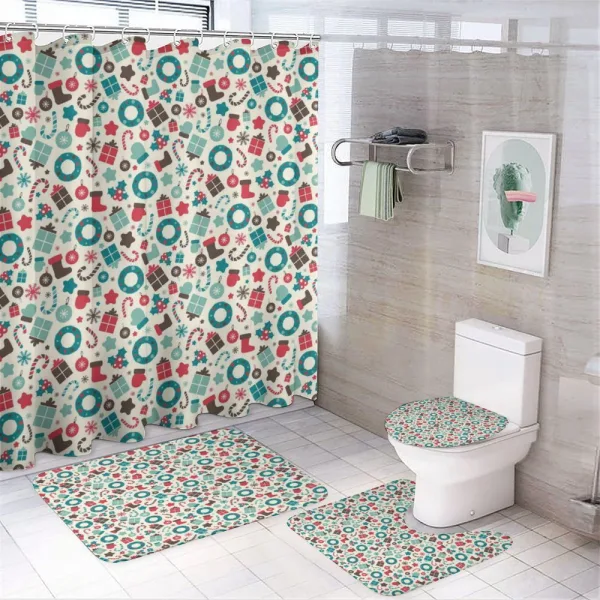 Retro New Year Party on a shower curtain