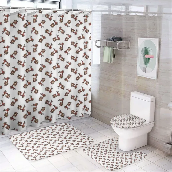 Retro Scooter Design on a shower curtain