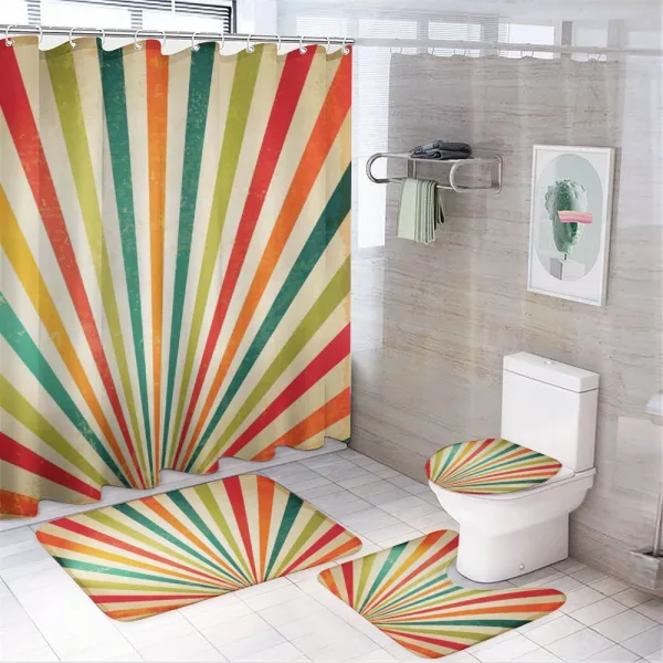 Retro Sun Rays on a shower curtain