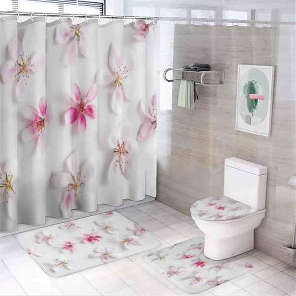 Sakura Petals Love on a shower curtain