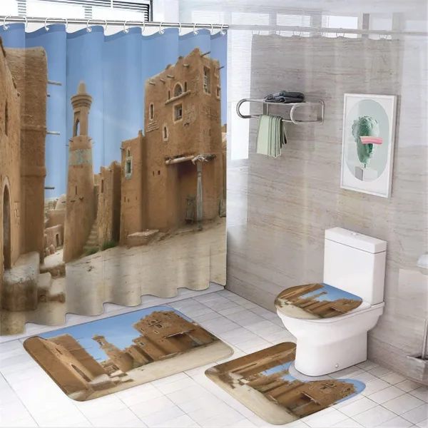 Sarai Batu City on a shower curtain