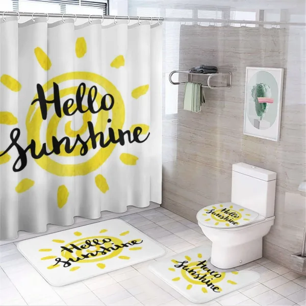 Spiral Sun Motif on a shower curtain