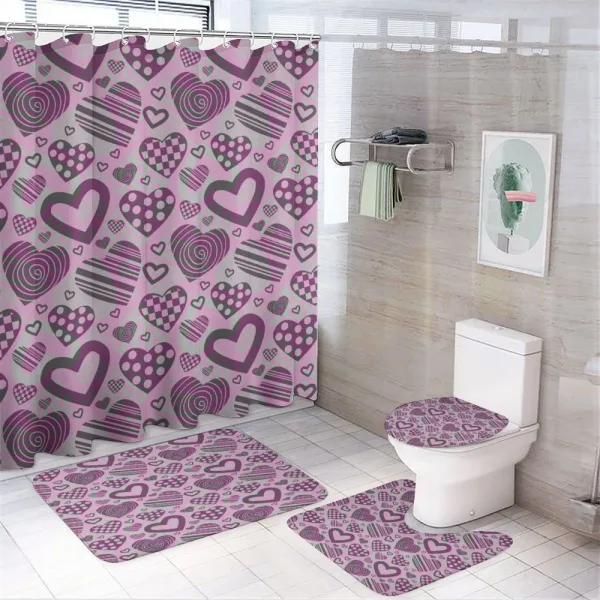 Stripe Circle Romance Motif on a shower curtain