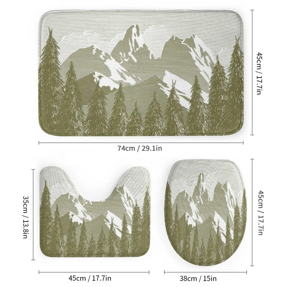 Woodcut Style Mountain Land — Detail 1