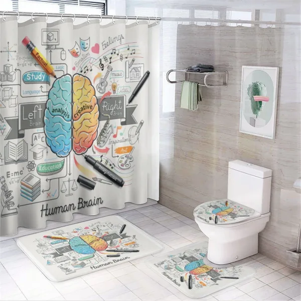 2 Sides of Brain on a shower curtain