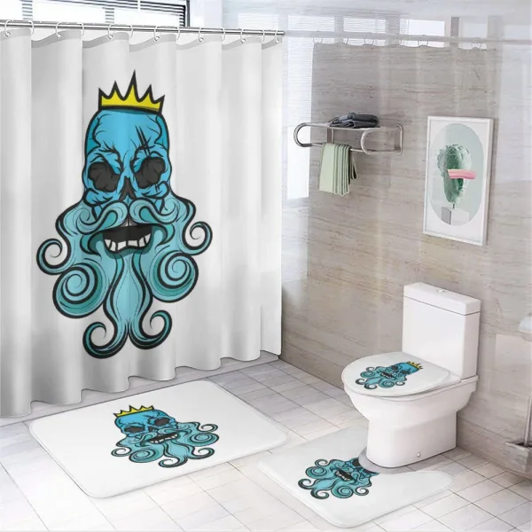 Beard Royal Crown Skeleton on a shower curtain