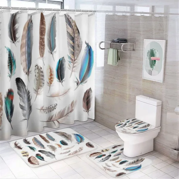Bird Body Feathers Set on a shower curtain