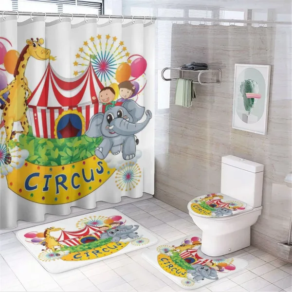 Circus Show with Kids on a shower curtain