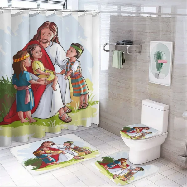 Compassionate Figure Child on a shower curtain