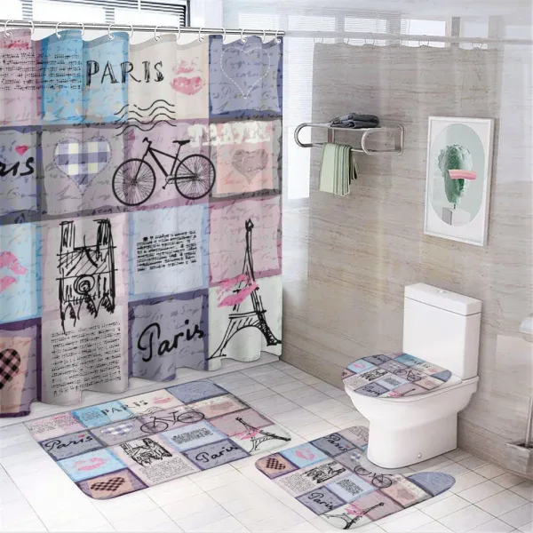Eiffel Tower Love Letter on a shower curtain