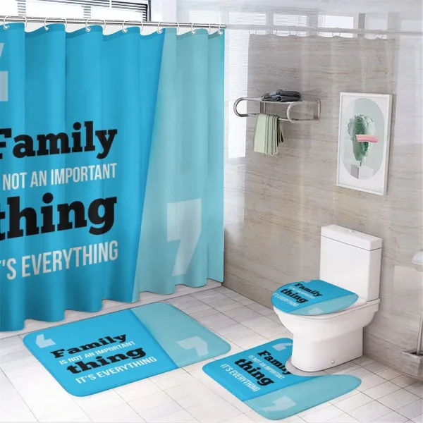 Family Writing on a shower curtain