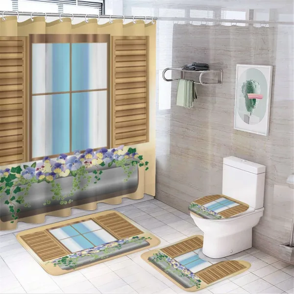Flower Plant Medieval on a shower curtain