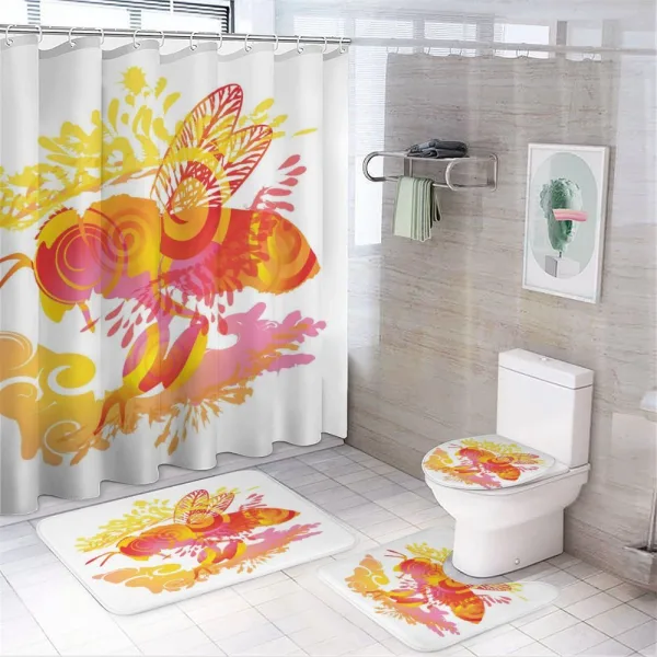 Honey Collecting Bee on a shower curtain