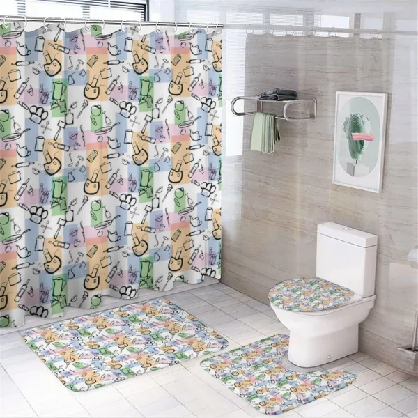 Kitchen Stuff Cuisine on a shower curtain