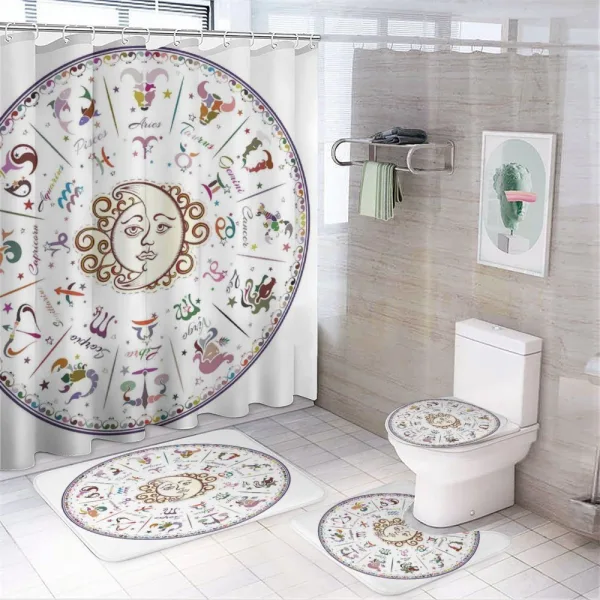 Map with Descriptions on a shower curtain