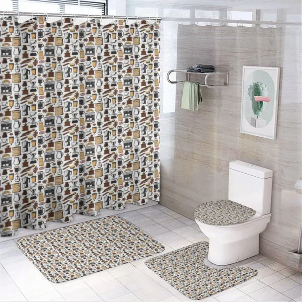 Moka Pot French Press Donut on a shower curtain