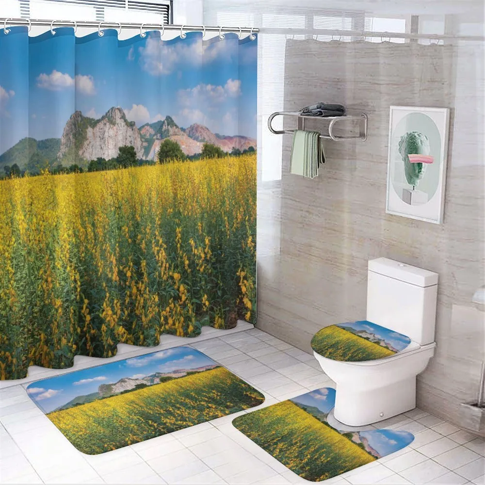Sunhemp Flowers in a Meadow — Your design