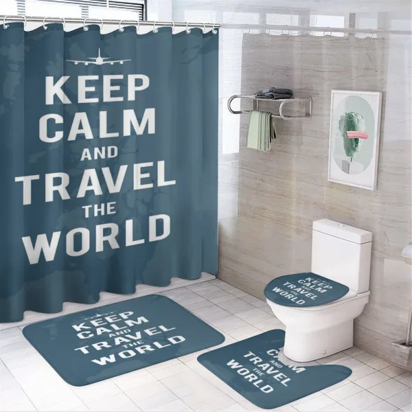 Travel the World UK on a shower curtain