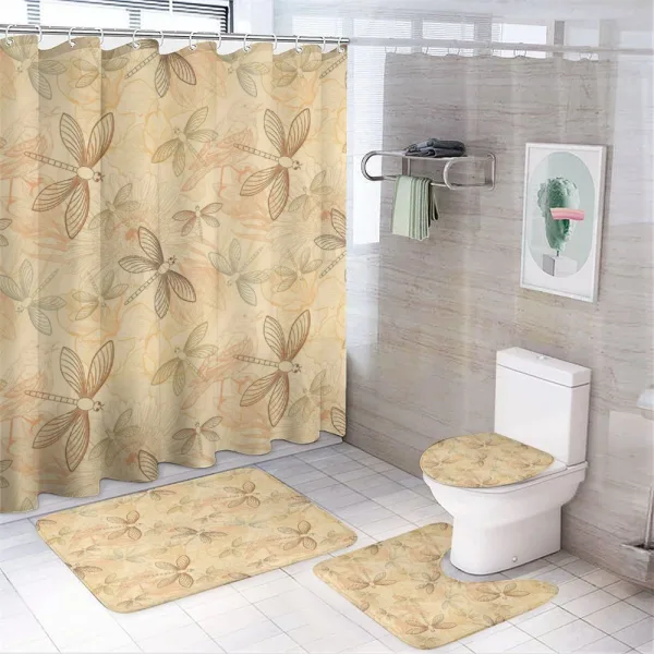 Vintage Birds Dragonflies on a shower curtain